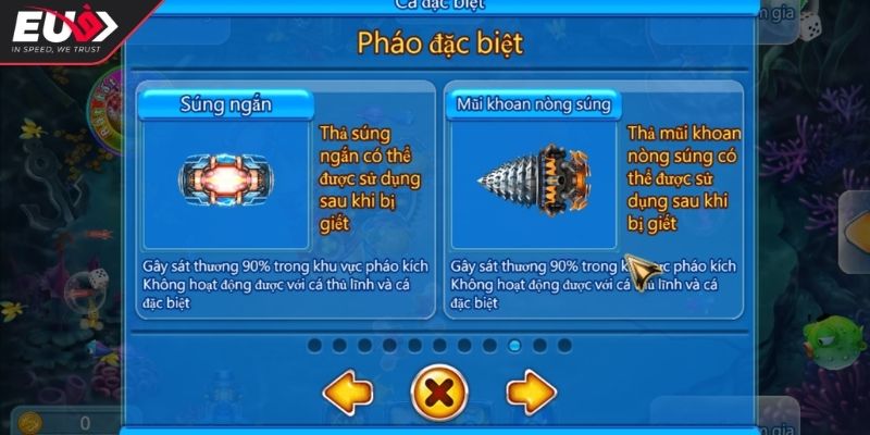 Các loại vũ khí trong Ocean Lord Eu9